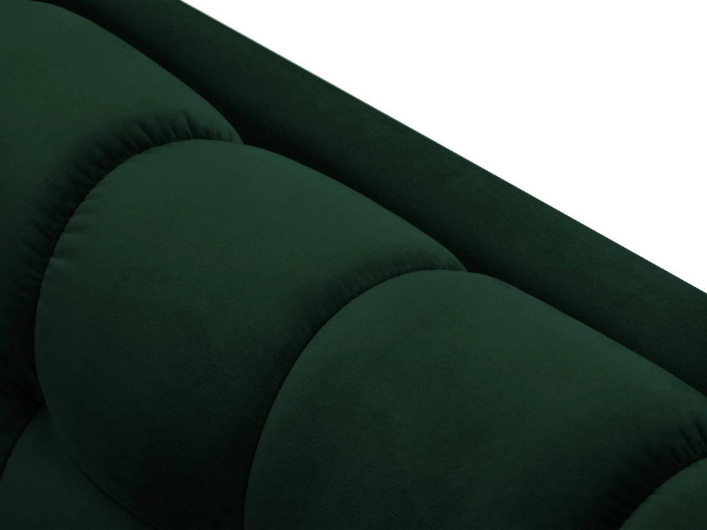 Cosmopolitan Design - Divano angolare destro "Bali" 5 posti in velluto verde bottiglia 