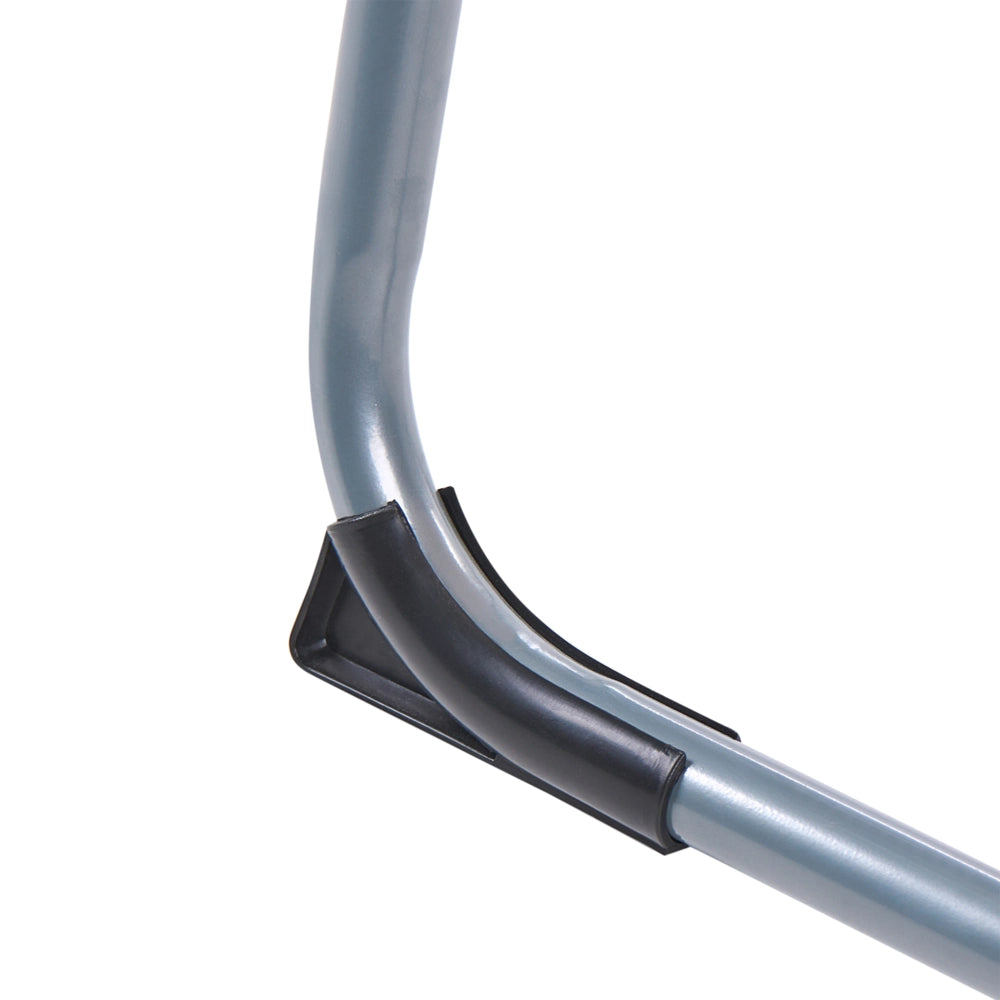 Set di 4 sedie da giardino Moderna struttura in acciaio verniciato a polvere opaco Resistente alla ruggine Pieghevole grigio
