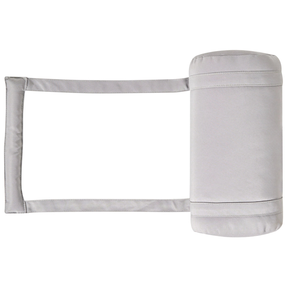 Lettino Prendisole Regolabile con Ruote Legno Acacia e Cuscino grigio chiaro resistente agli agenti atmosferici reclinabile con ruote