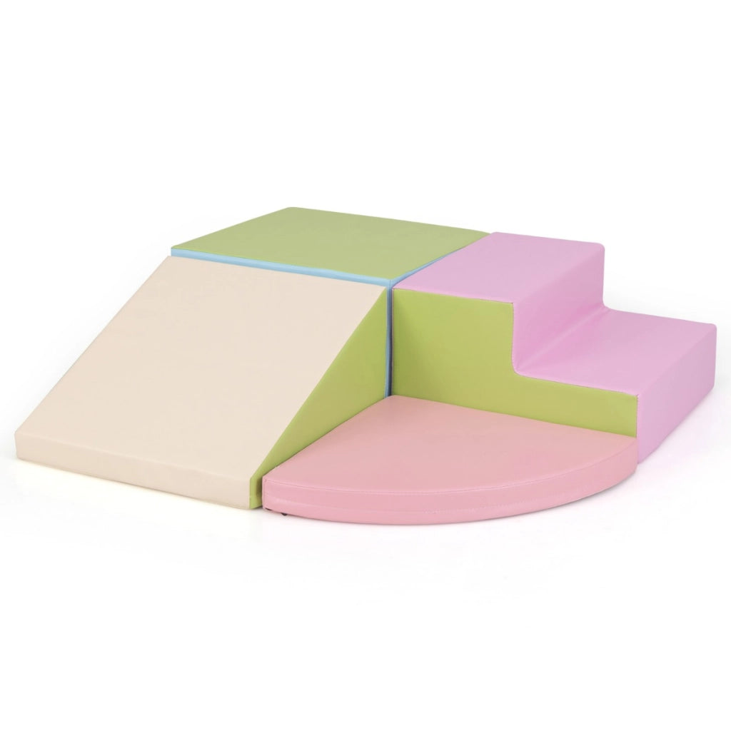 Set di blocchi in schiuma con velcro per arrampicarsi e gattonare per bambini, Set di blocchi morbidi per lo sviluppo dei bambini Rosa
