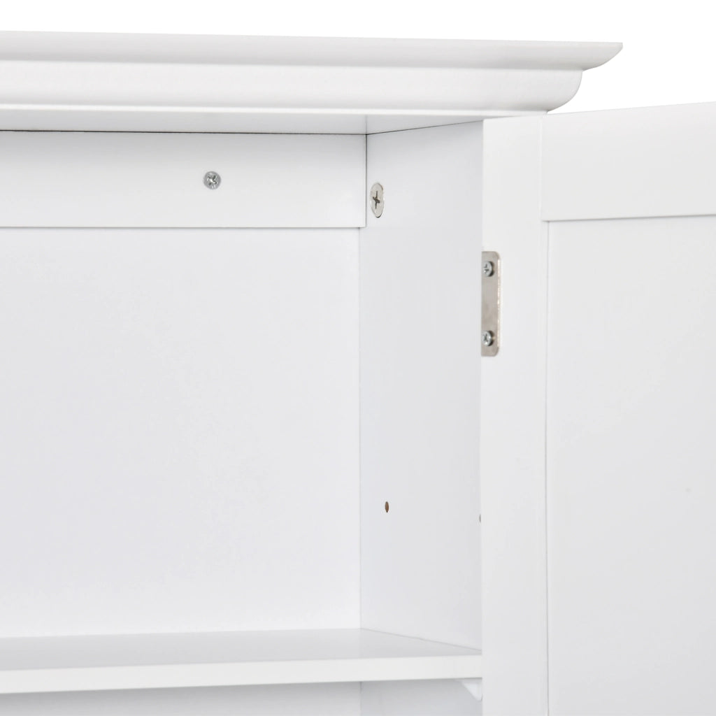 Mobile Bagno Sospeso con Ante e Ripiani ¨C zephmum ¨C Bianco 60x20x70,5 cm