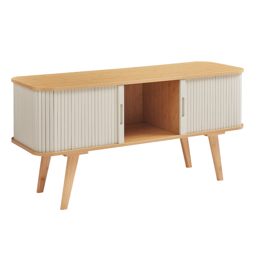 Mobile TV Tysvær 120x40x58 cm - Naturale / Bianco Crema [en.casa]