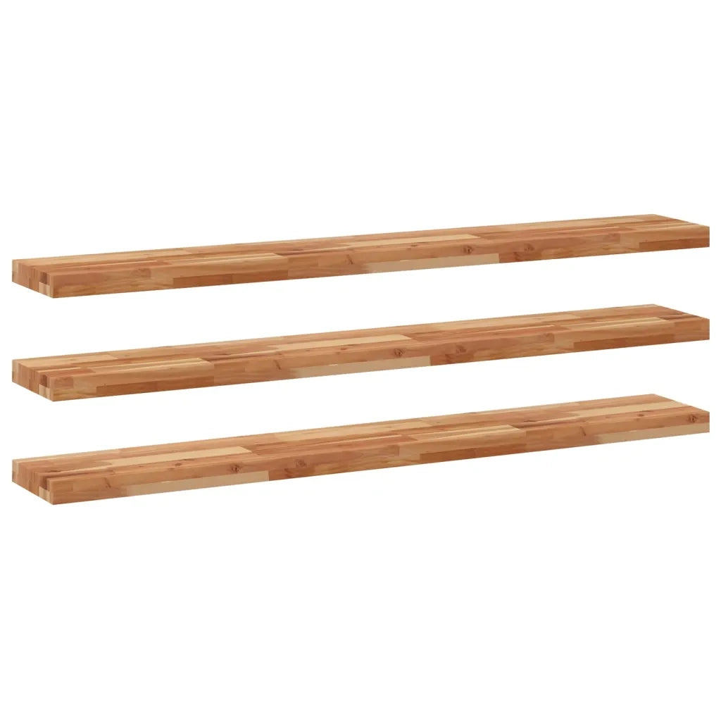 vidaXL Mensole da Parete 3 pz 140x20x4 cm Legno Acacia Rifinito a Olio