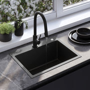 Lavello In Acciaio Liam Black con rubinetto da cucina