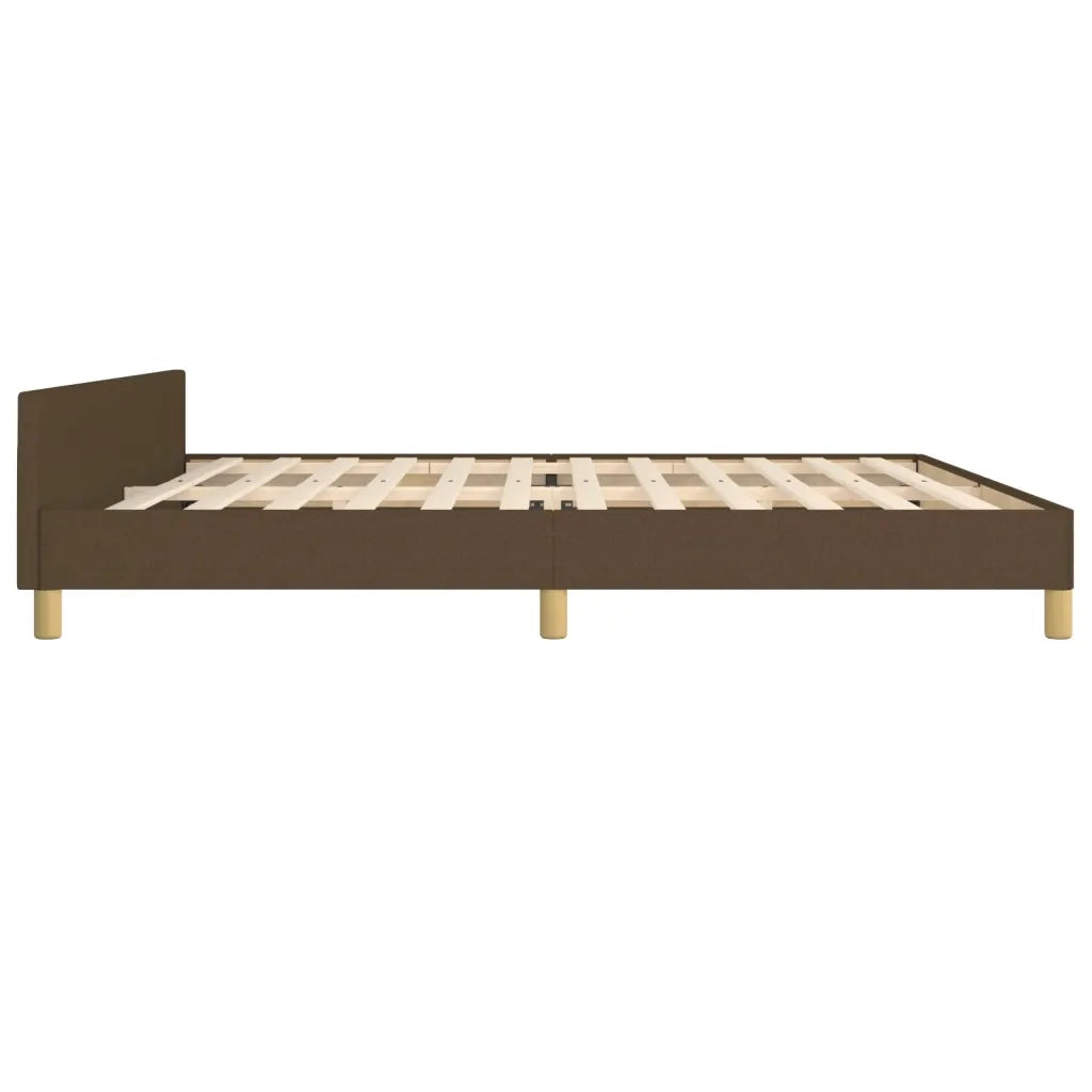 Giroletto senza Materasso Marrone Scuro 200x200 cm in Tessuto
