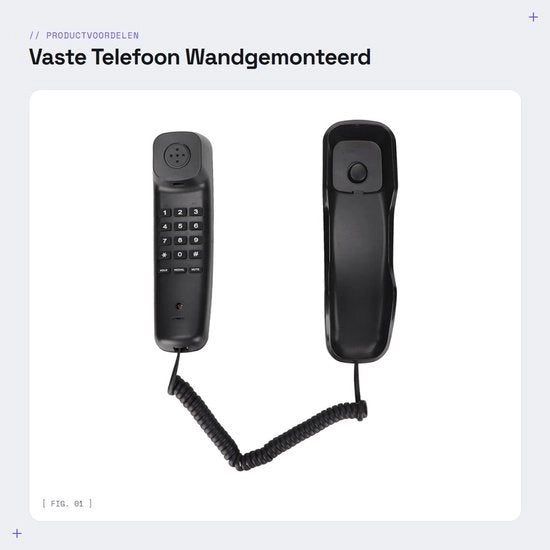 Telefonia da Parete con Cavo - Base per Telefono con Adesivo Antiscivolo - Materiale ABS - Telefono Fissato - Multifunzionale - Codice Prodotto: 123456 - Modello: SC-001 - Specifiche Tecniche: Materiale ABS, Design Antiscivolo