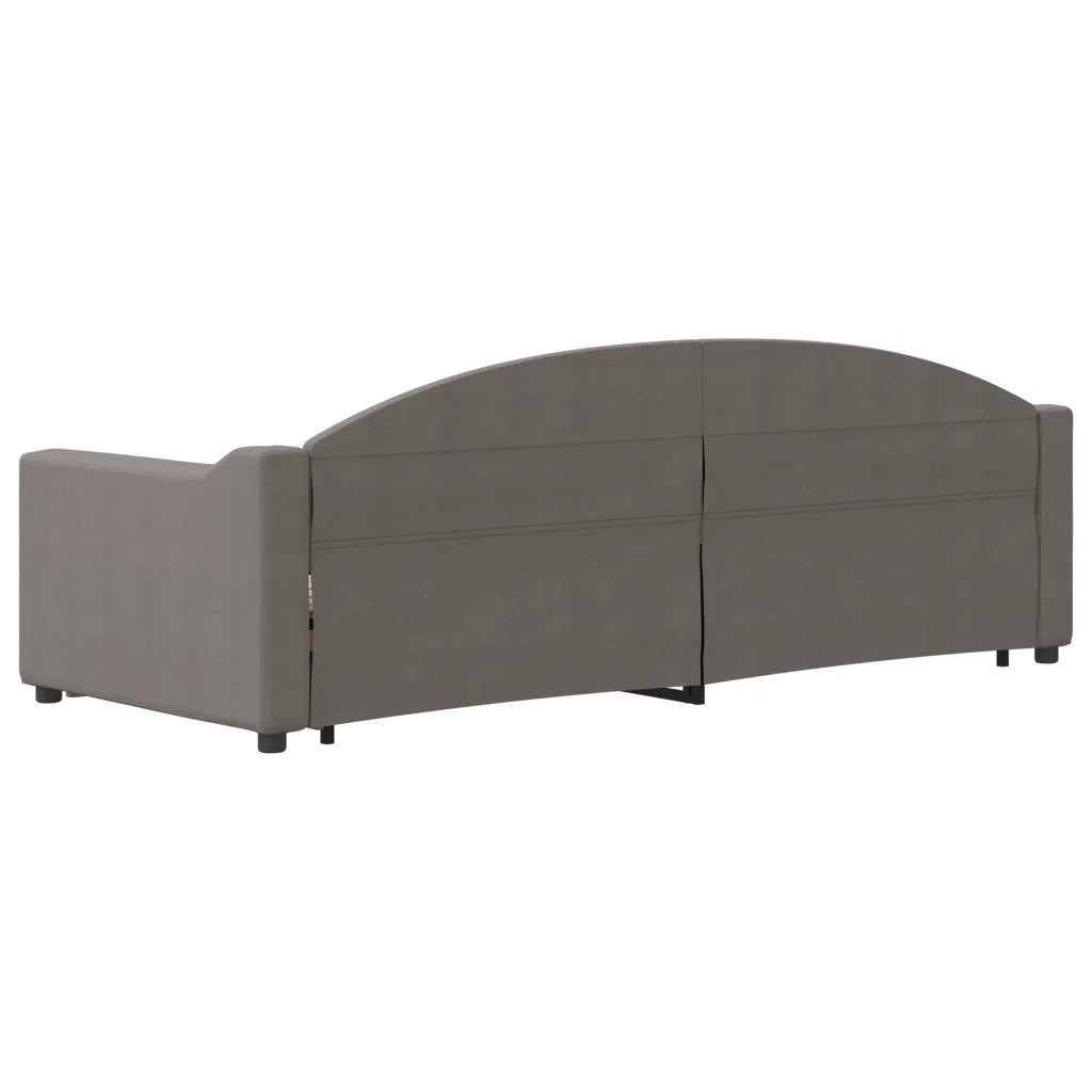 Divano Letto Estraibile con Cassetti Tortora 80x200 cm Tessuto