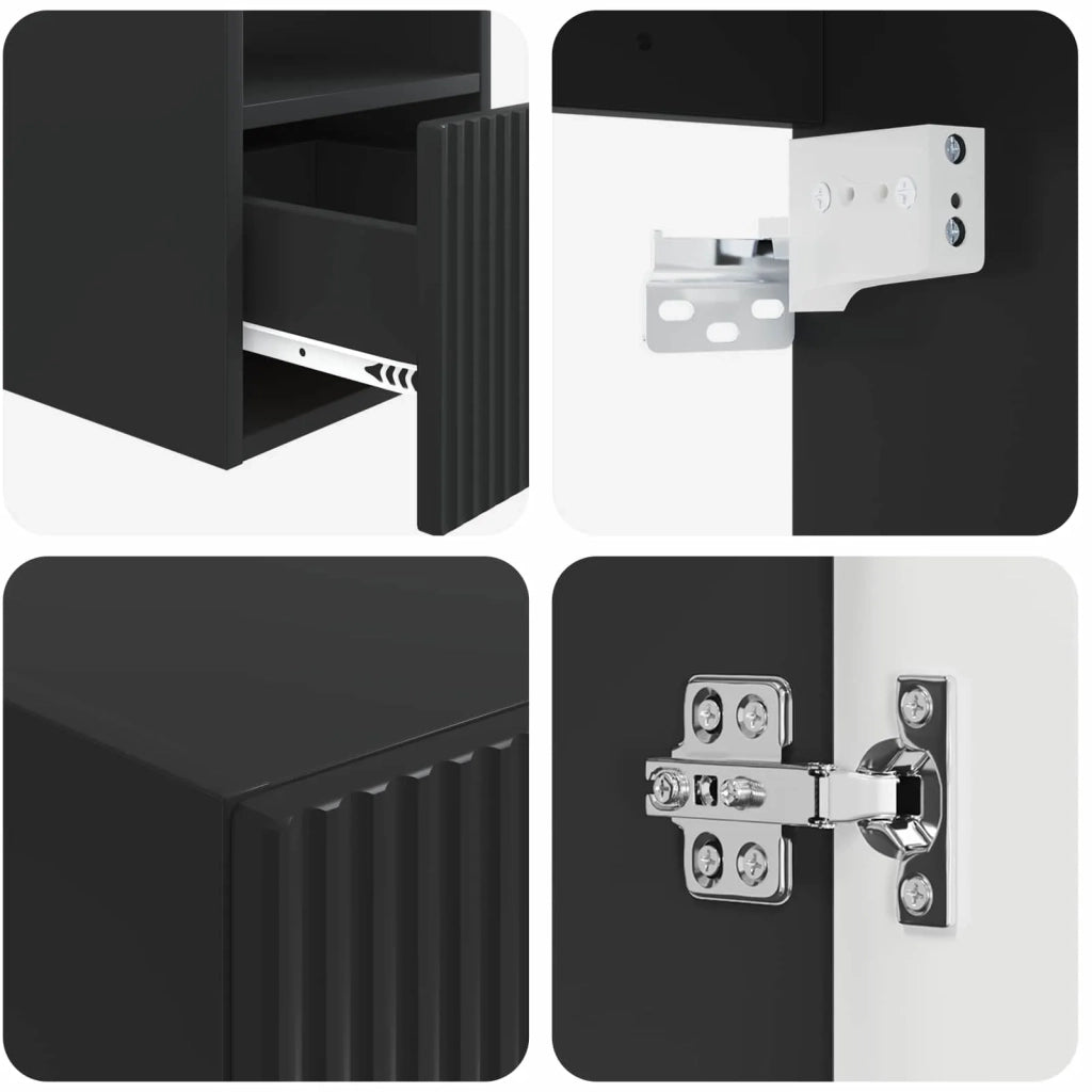 Set di mobili per il bagno 5 pz Nero 33 x 34,5 x 100 cm 3405964