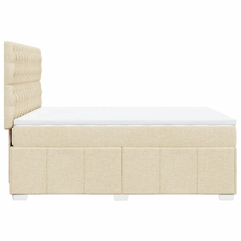 Giroletto a Molle con Materasso Crema 140x19 cm in Tessuto 3291675