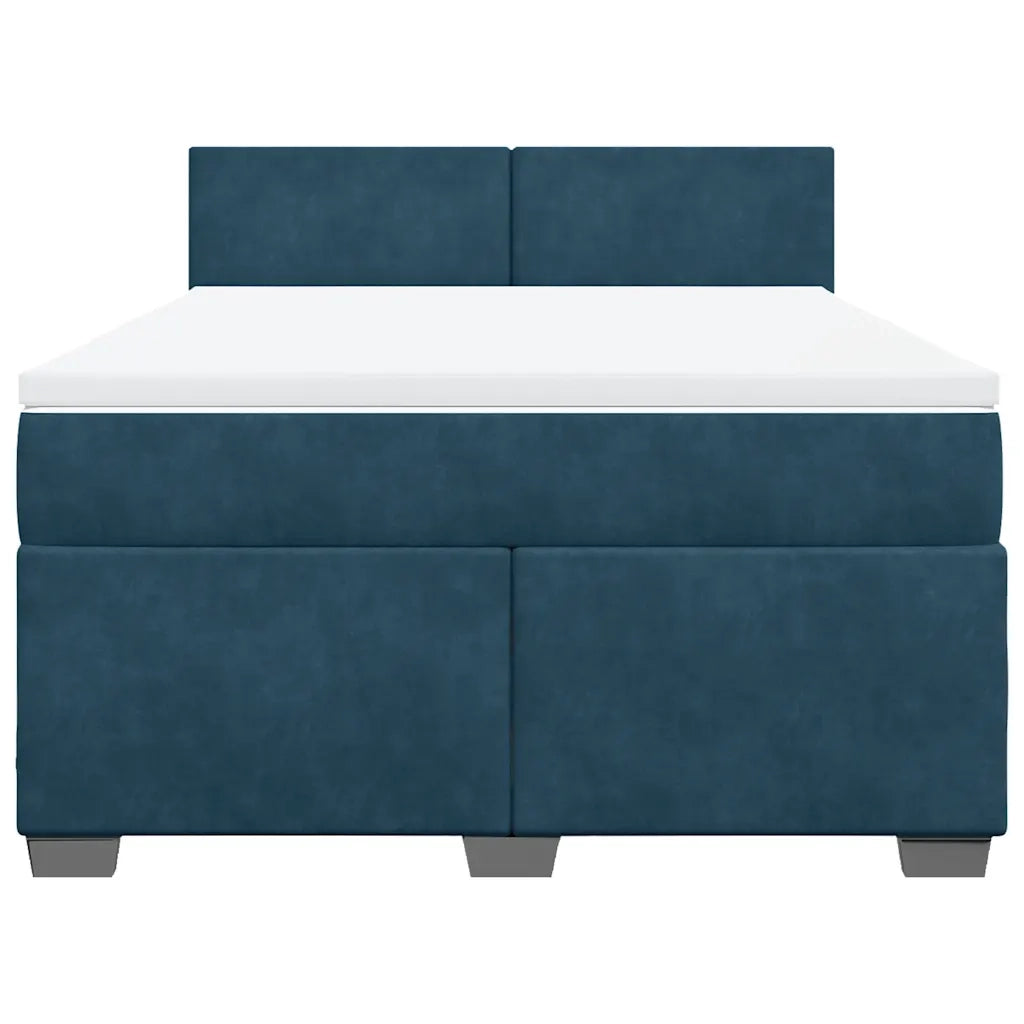 Giroletto a Molle con Materasso Blu 160x200 cm in Velluto 3288652