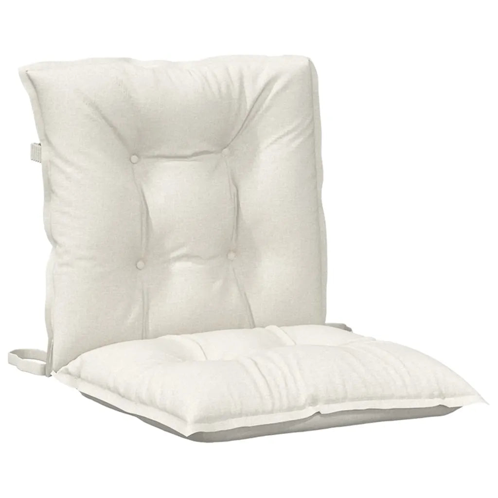 Cuscini Sedia Schiena Bassa 2 pz Crema MÃ©lange 100x50x7 Tessuto