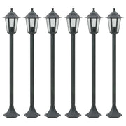 Set di 6 luci da giardino a paletto stile ambient da 110 cm in alluminio verde scuro 02_0045890