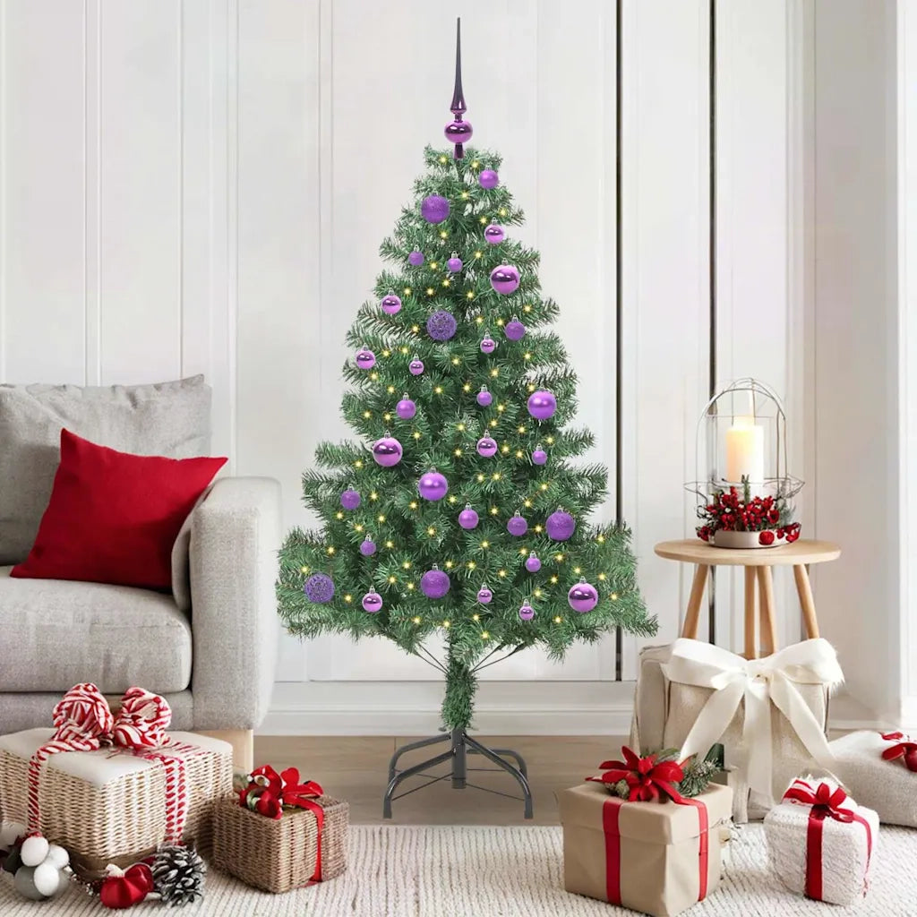 Albero di Natale | Decorazioni natalizie con 150 LED con supporto Verde 150 cm PVC