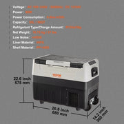 Coolbox auto 55L portatile con compressore - per camping, viaggi e avventure all'aperto - nero/grigio