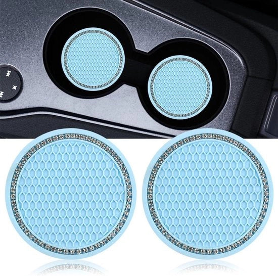 Onderzetters universali per auto con pietre stradali Antislip, resistente a elevate temperature - Per caffè, tè, bevande - Decorazione interno auto - Blu