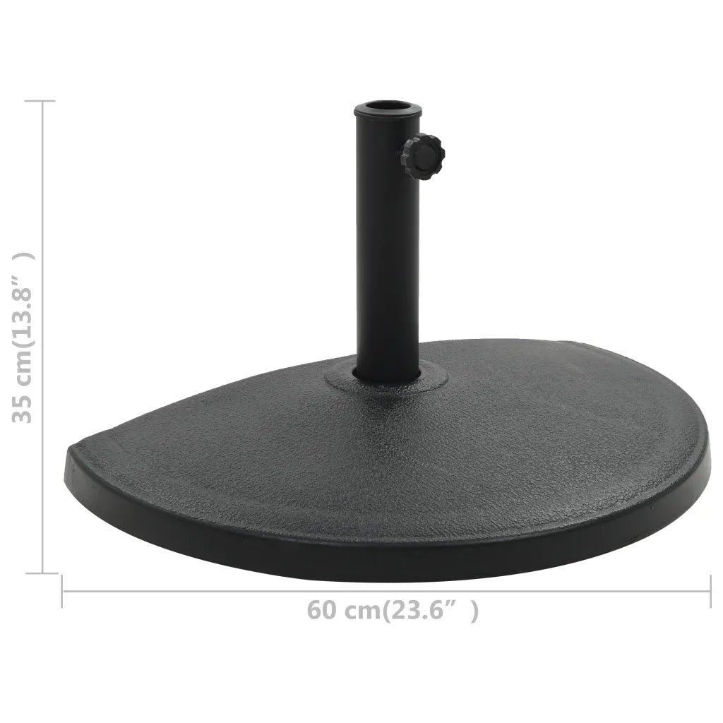 Base per Parasole Semicircolare in Poliresina 15 kg Nero CFW9735759
