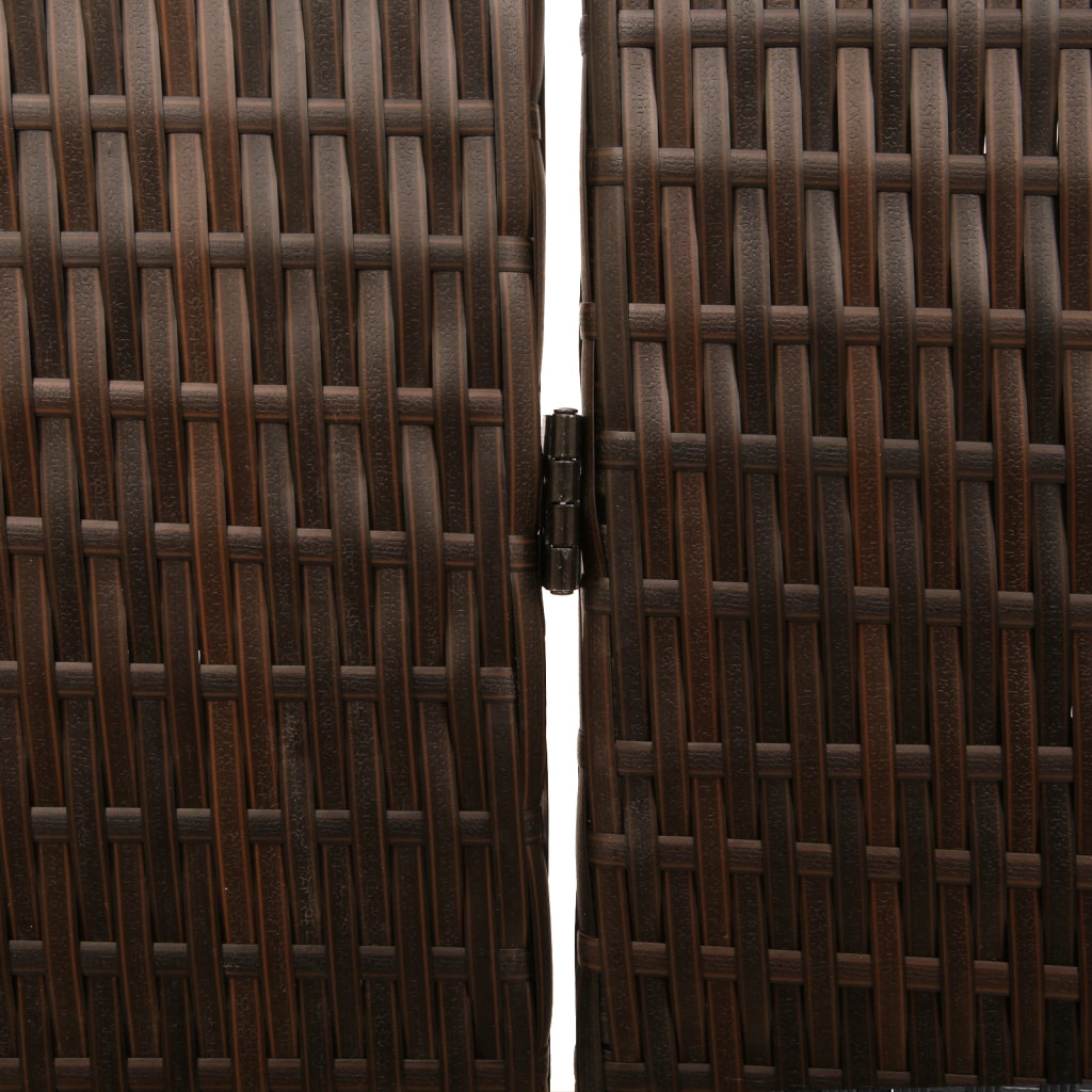Divisore per stanze  3 pannelli pieghevoli marrone 146x180 cm in polirattan