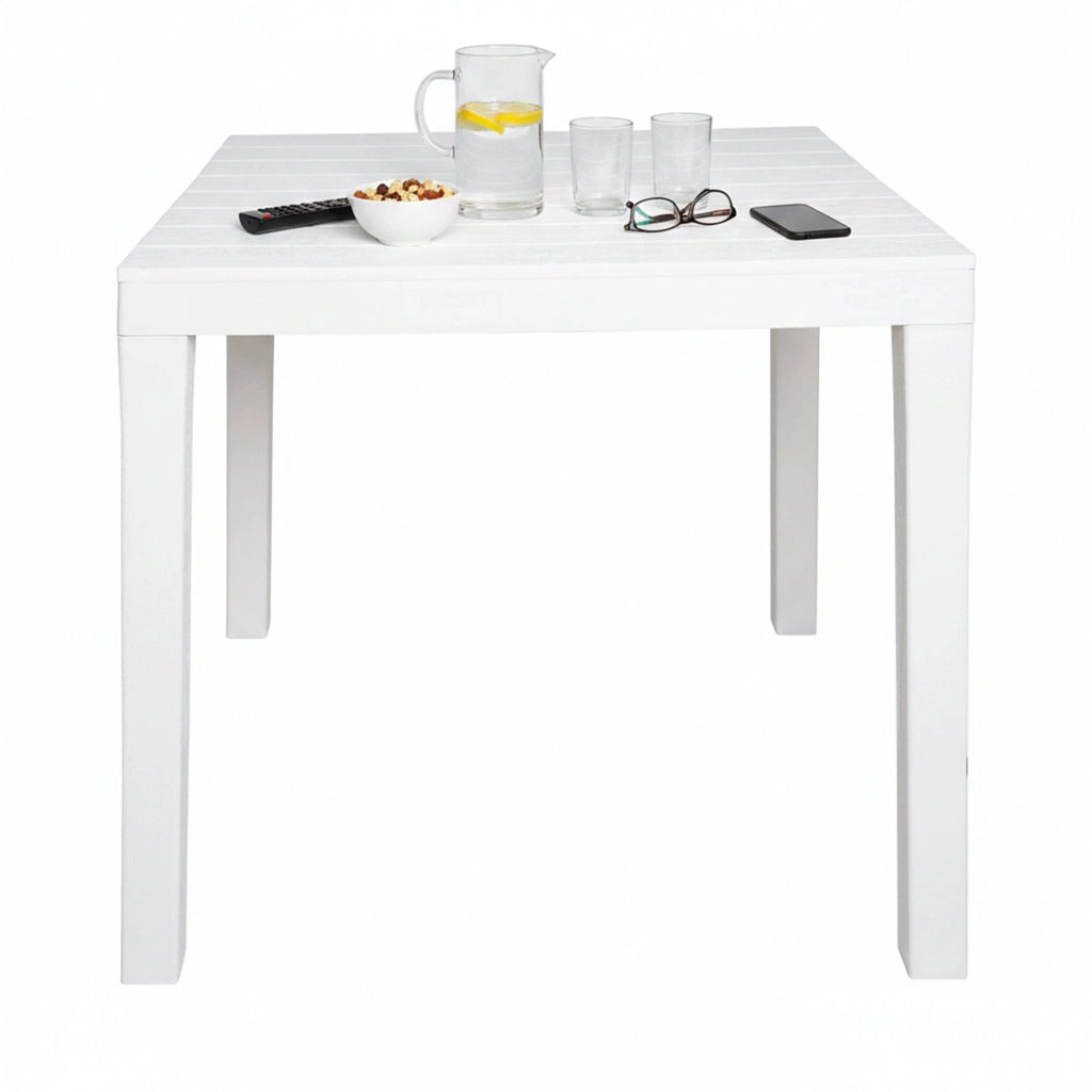 Vo, Tavolo da Esterno 4 Posti Made in Italy, 78x78x72h cm Bianco