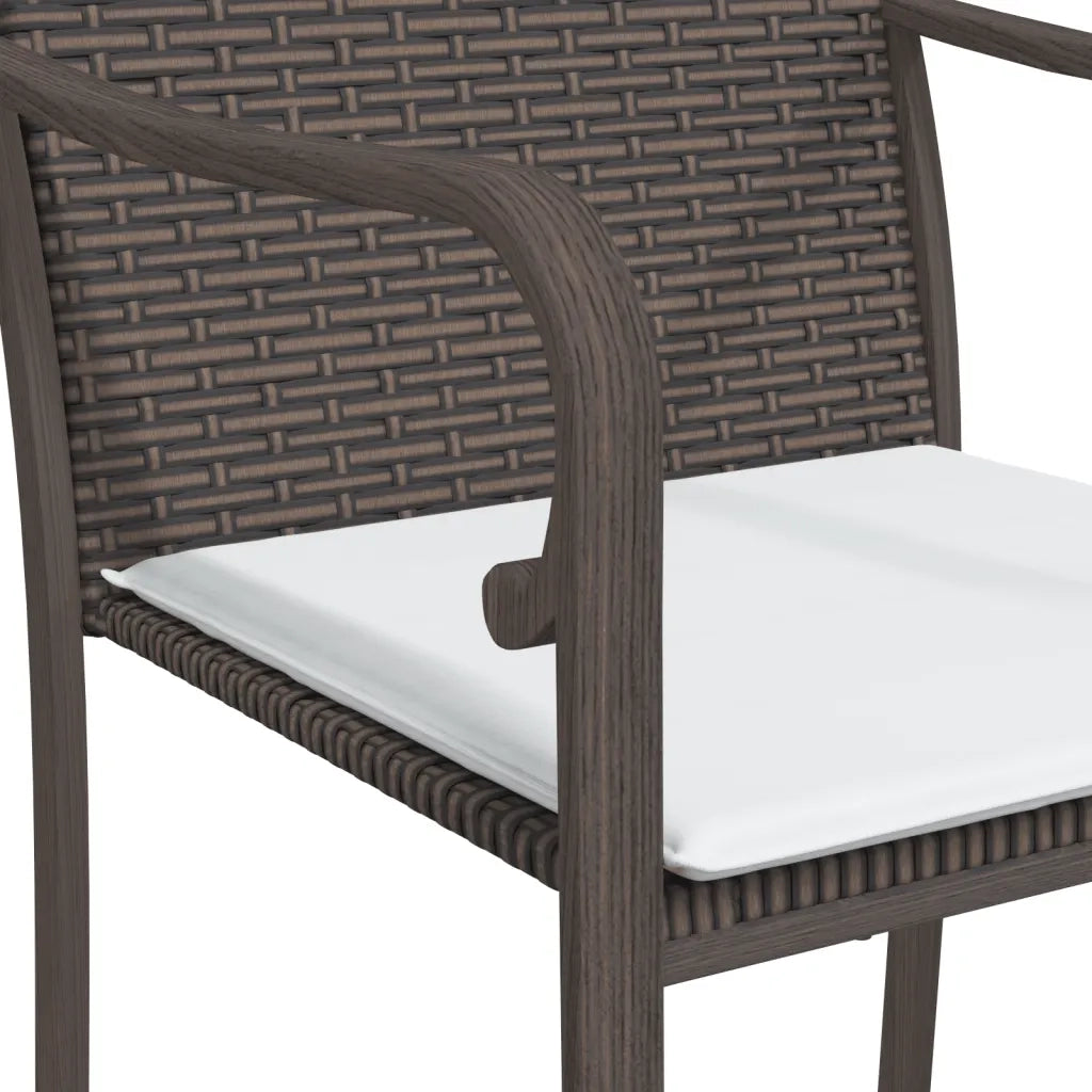 Sedie da Giardino con Cuscini 4 pz | Sedie da Esterno Marroni 56x59x84cm Polyrattan