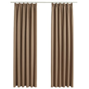 Tende Oscuranti | Tende Blackout con Ganci 2 pz Grigio Talpa 140x225 cm