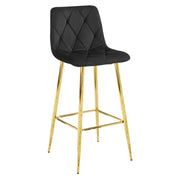 Sgabello da bar in velluto nero Valora KODA STOOL Design moderno per cucina