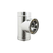 Raccordo inox di 130 - de 180 mm a tee t doppia parete