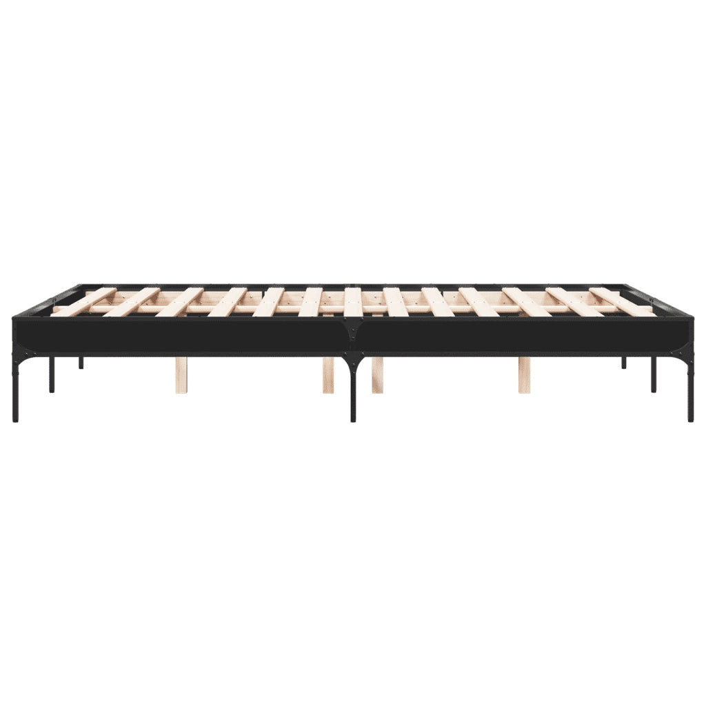 Giroletto Nero 120x190 cm in Legno Multistrato e Metallo