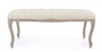 Panca Mathilde Naturale in Tessuto effetto Velluto Naturale