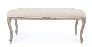 Panca Mathilde Naturale in Tessuto effetto Velluto Naturale