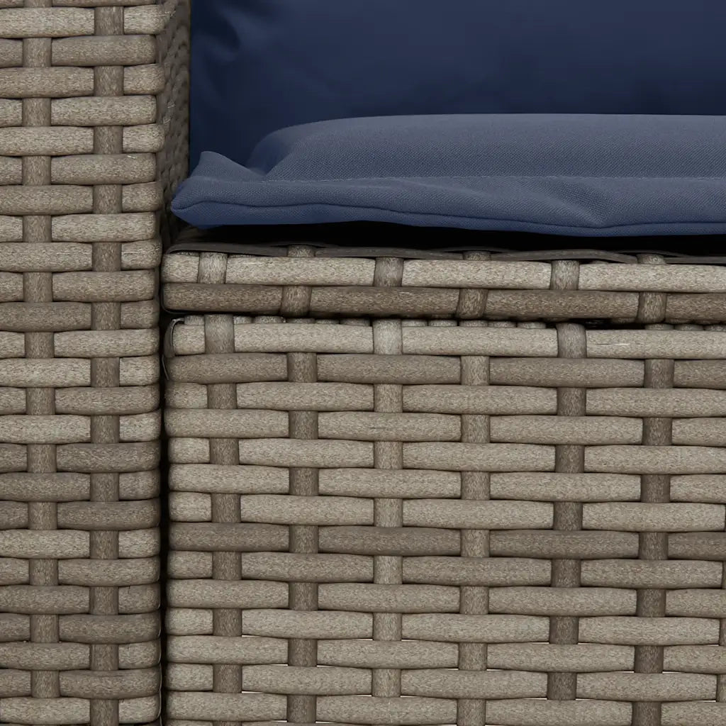 Divano da Giardino con Cuscini in Polyrattan Grigio 3365335