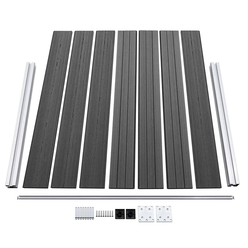 Set Pannelli di Recinzione in WPC 353x146 cm Nero