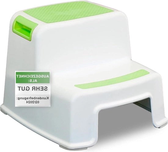 Scaffalete per bambini 2-trappi altezza 26 cm resistenza 80 kg superficie in gomma verde con maniglie per bambini adulti anziani - sedia per il bagno per bambini scaffalete 2-trappi inclinabile