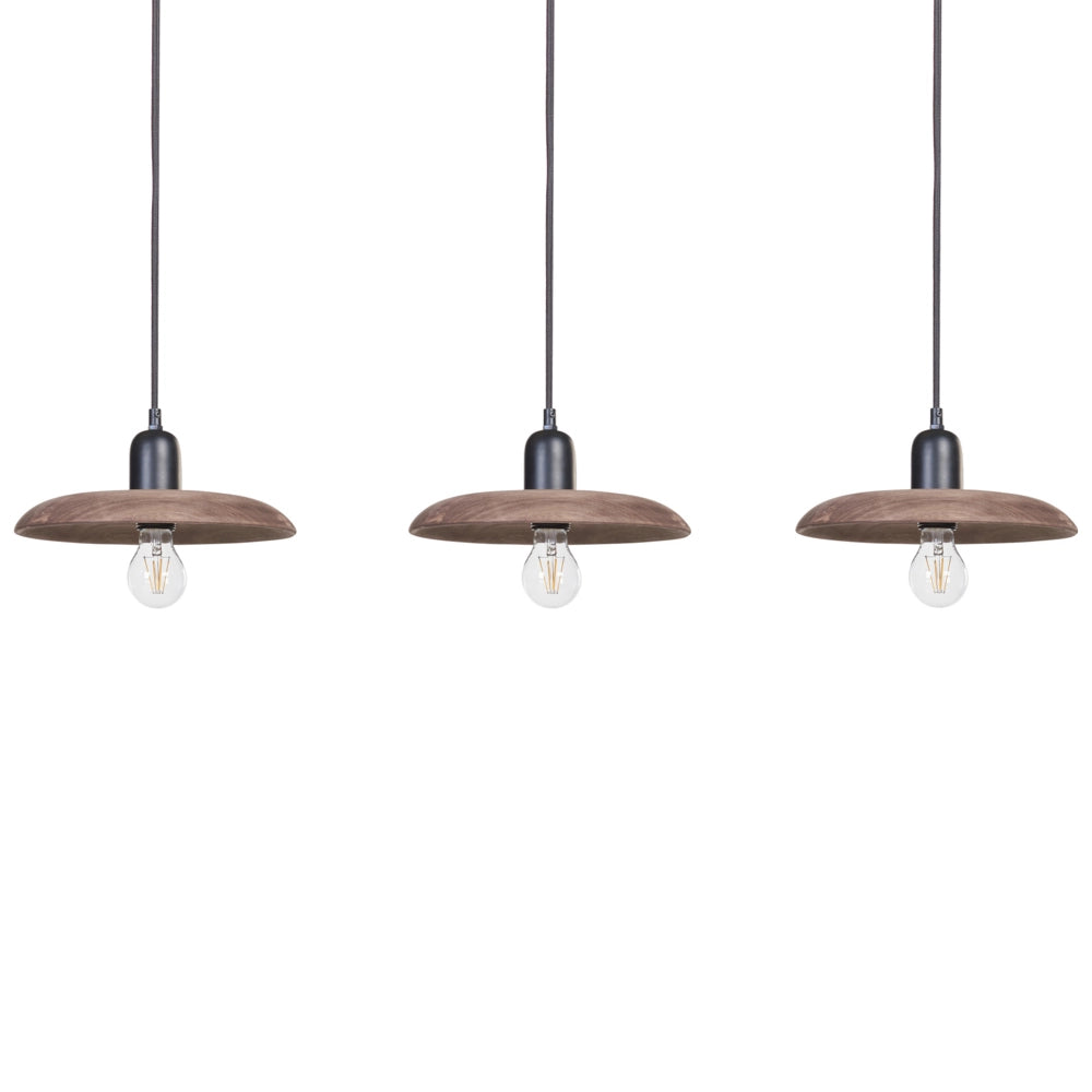 Lampada a sospensione in legno di mango scuro con paralume in legno naturale Plafoniera in stile boho Accessori per la casa fatti a mano