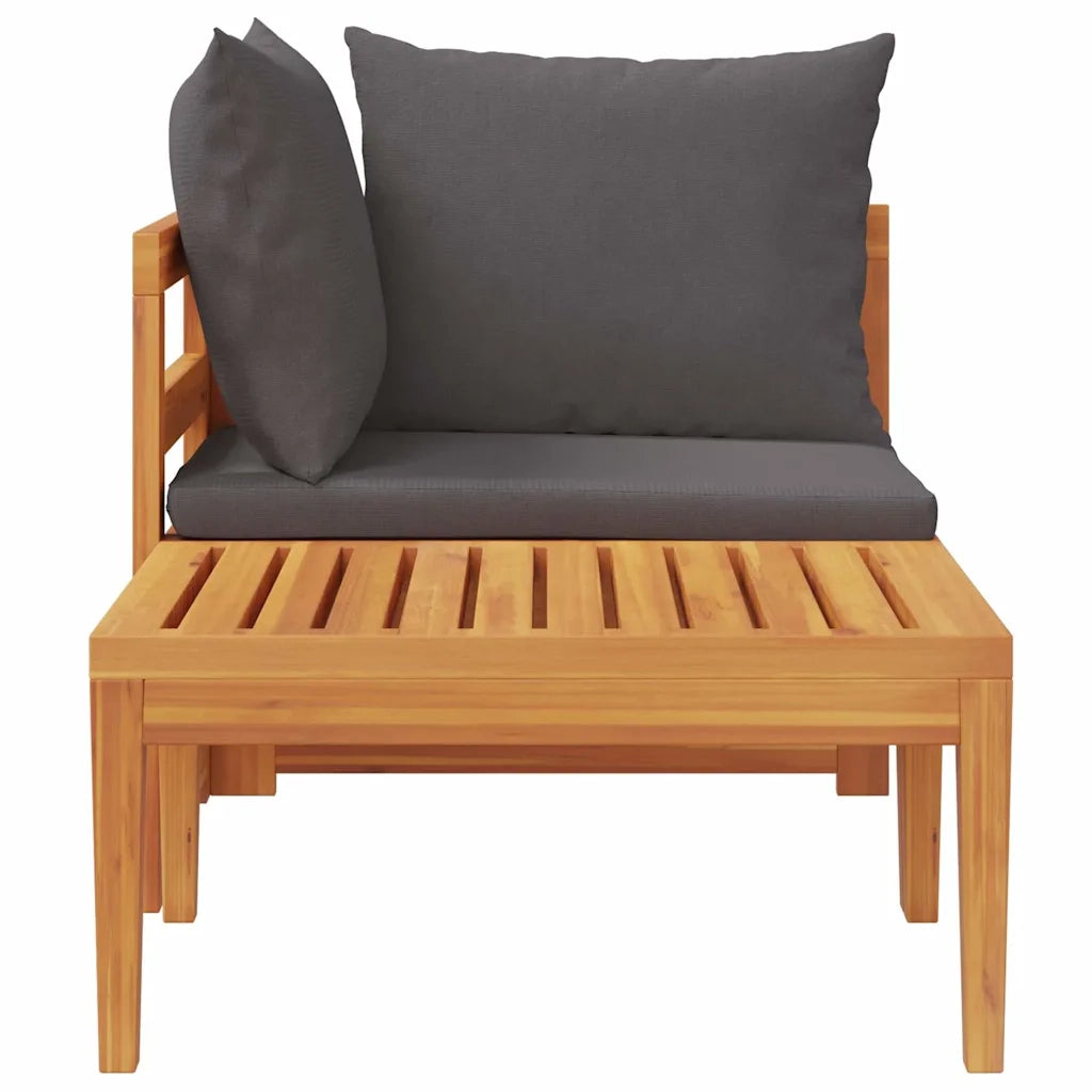 Salotto da Giardino-Set Divani Giardino 2 pz con Cuscini Grigio Scuro Legno Acacia 360585