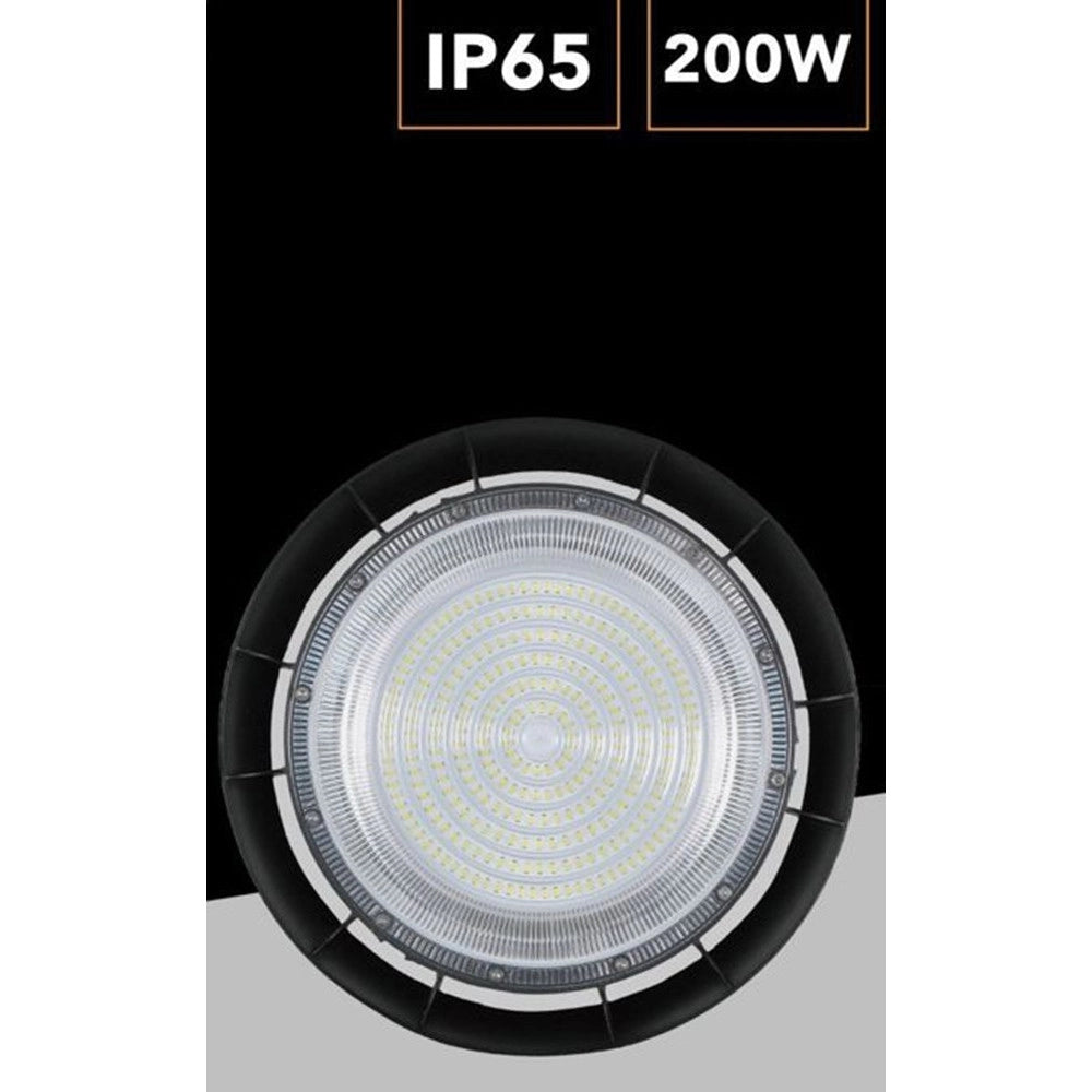 Trade Shop - Faretto Led Ufo Lampada A Sospensione 200w 22000lm Ip65 Luce Fredda 6500k He-200w-f -