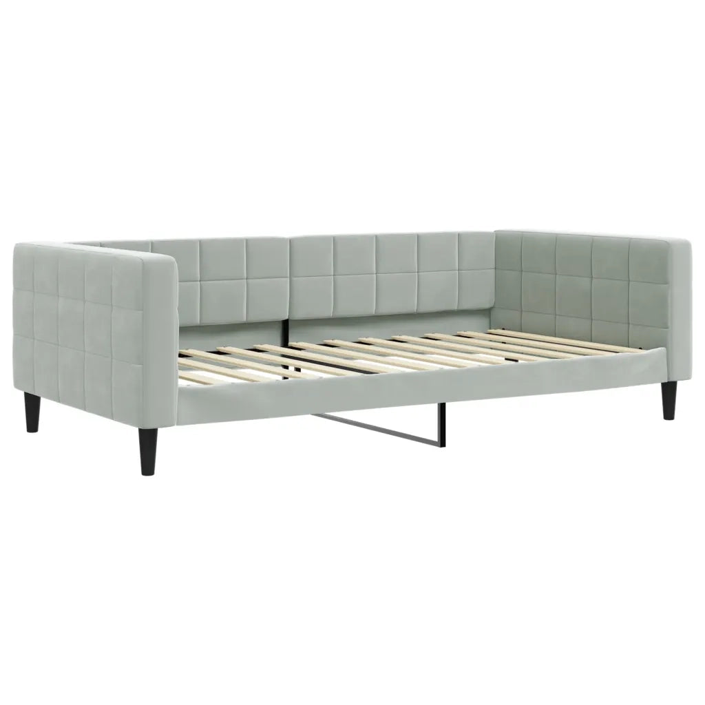 Divano Letto con Letto Estraibile-Sofa Letto-Daybed Grigio Chiaro 100x200 Velluto 279931