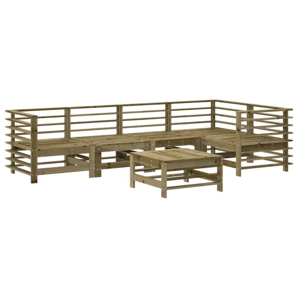 Set Divani da Giardino 6pz con Cuscini Legno Impregnato di Pino 3186010