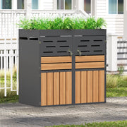 Mobile da esterno 2 in 1 con fioriera; ventilazione a lamelle; 133x80x128 cm; grigio