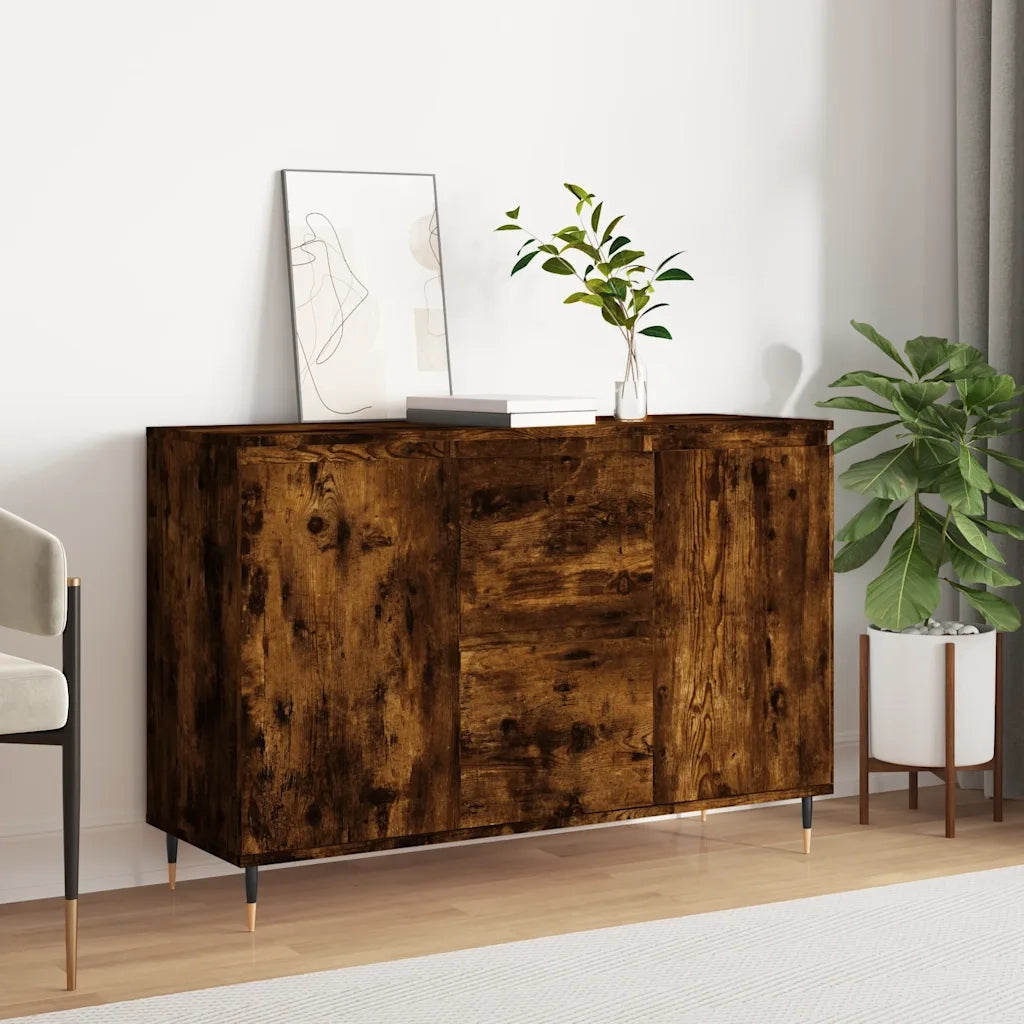 Credenza Rovere Fumo 104x35x70 cm in Legno Multistrato