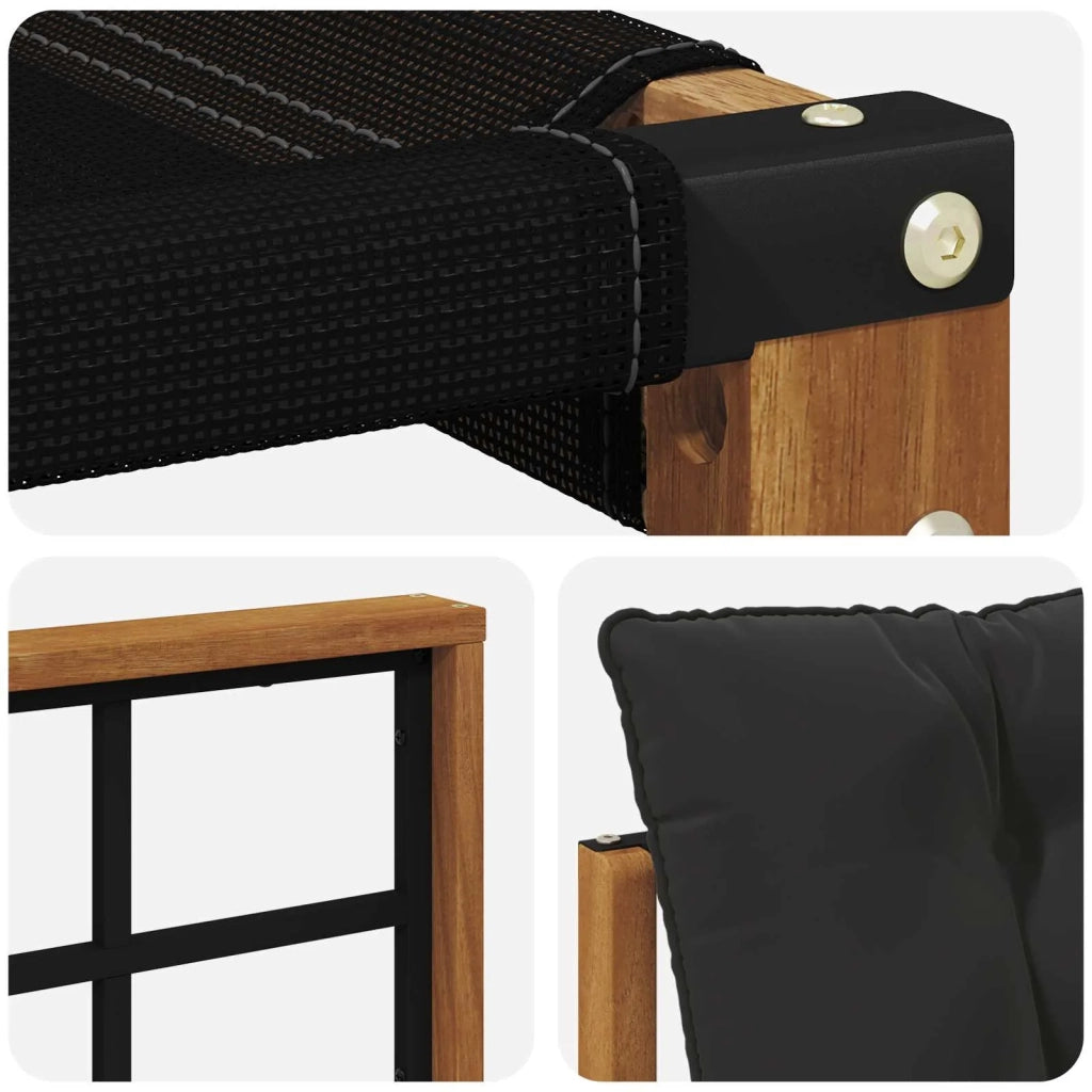 Set di divani da esterno con cuscino 6 pcs Naturale e Nero 3369631