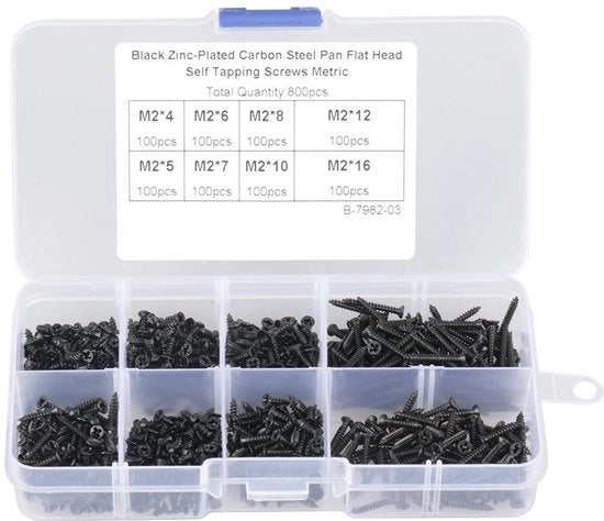 Set di viti autoalimentanti in acciaio carbonio - 800 pezzi - viti Phillips piane - set di viti - utilizzo industriale - prodotti di alta qualità