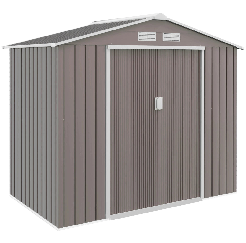Casetta da giardino in acciaio 213x130x185 cm; grigio