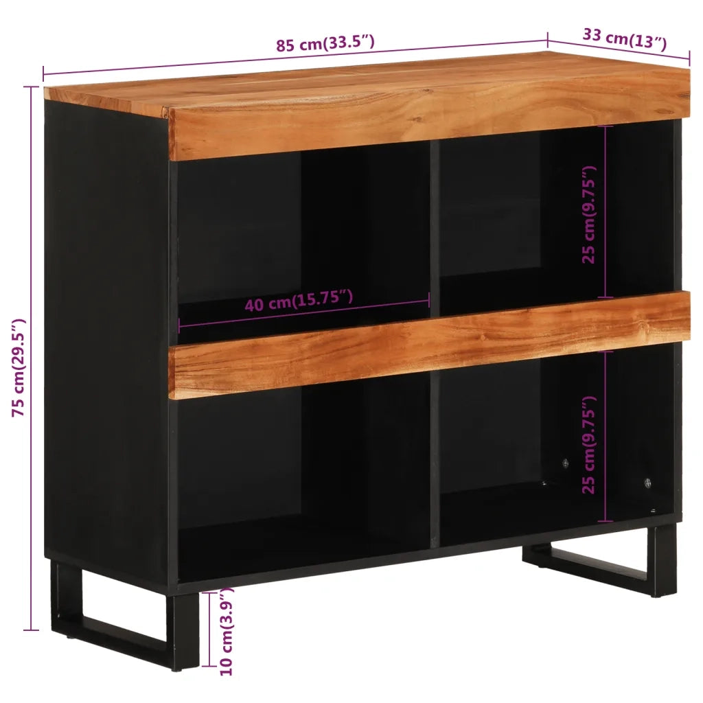 Credenza-Buffet-Armadio da cucina 85x33x75 cm in Legno Massello di Acacia