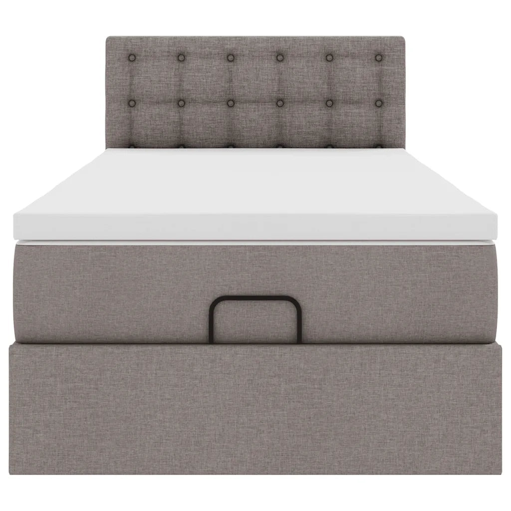 vidaXL Struttura Letto Pouf con Materasso Tortora 90x190 cm in Tessuto