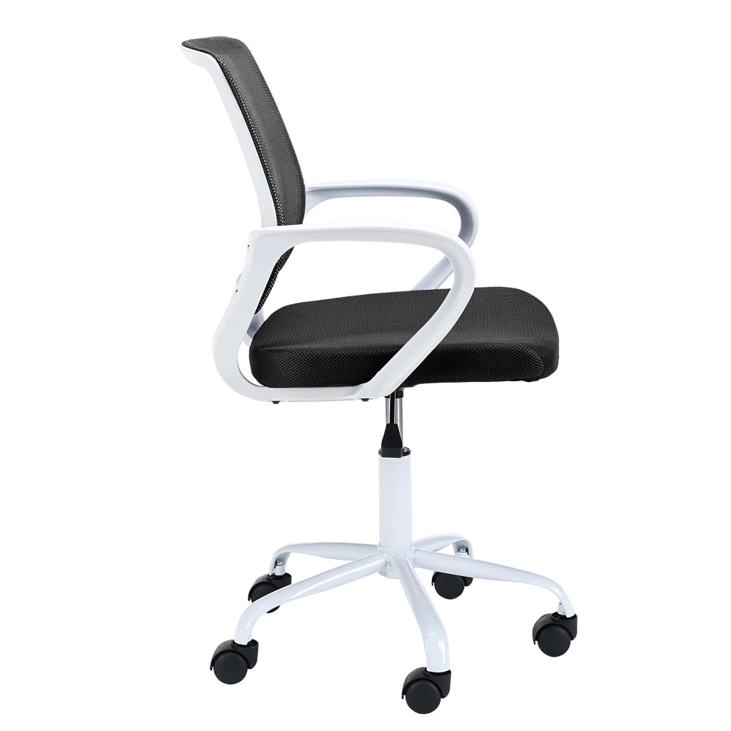 Sedia girevole per bambini AKORD FD6 in tessuto Bianco Nero