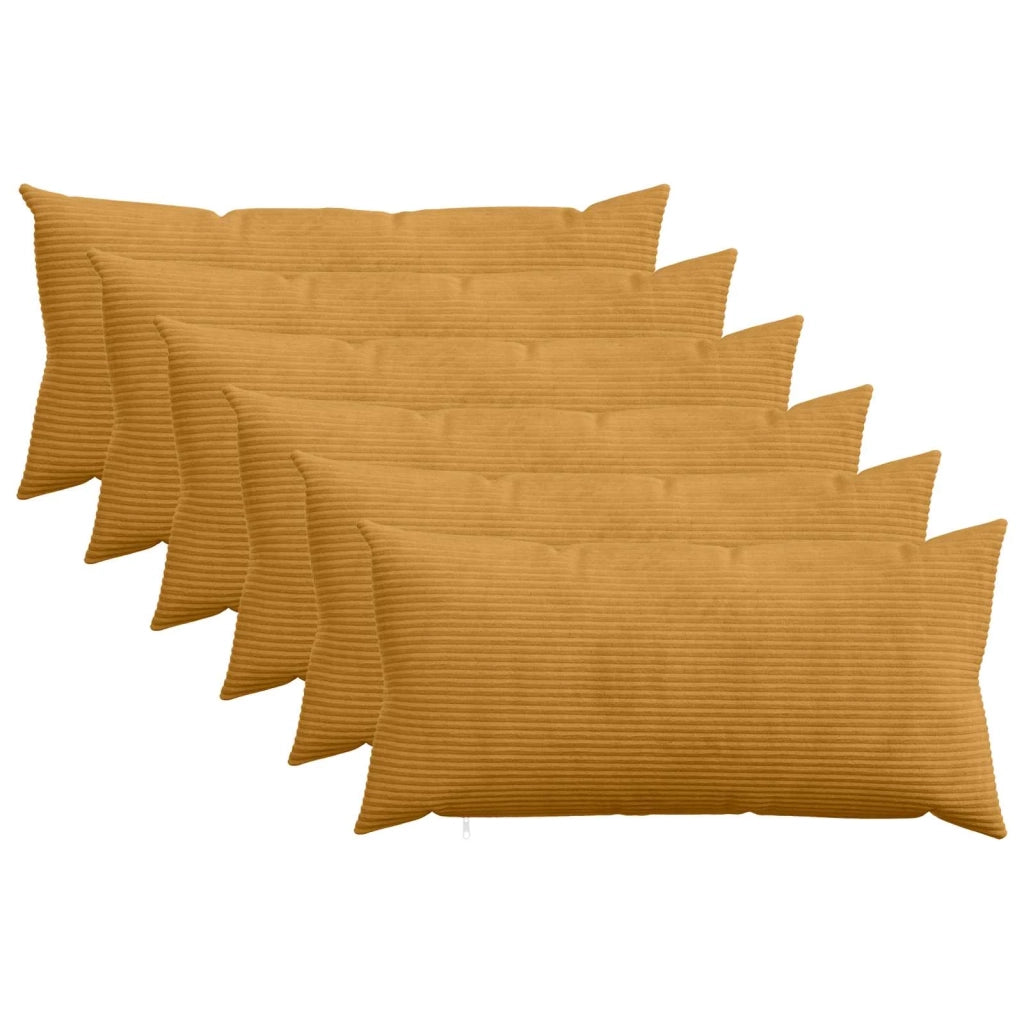 Federa 6 pcs HEERLEN Giallo 40 x 80 cm corduroy 909923