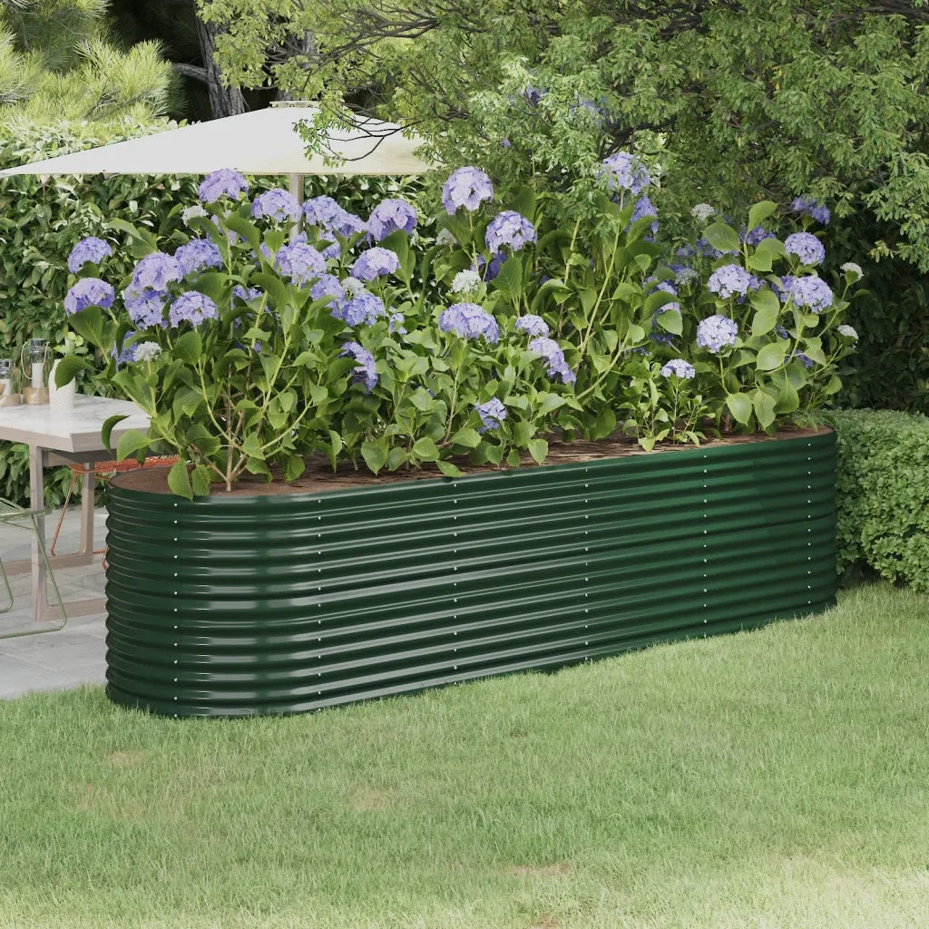 Letto Giardino Acciaio Zincato 296x80x68 cm Verde 318958