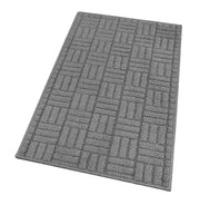 Tappeto Cucina Super Assorbente Tessitura 3D Tinta Unita Minimalista Moderno Grigio - 50x290 Cm