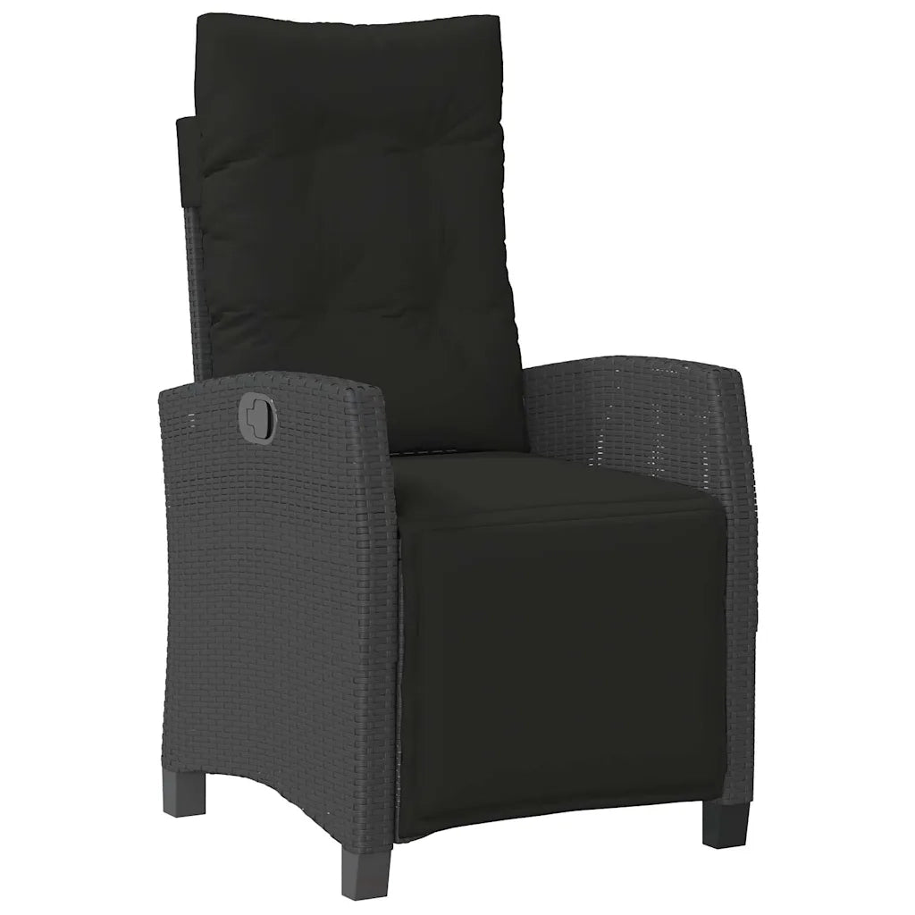 Set da Pranzo da Giardino 9 pz con Cuscini Nero in Polyrattan 3212937