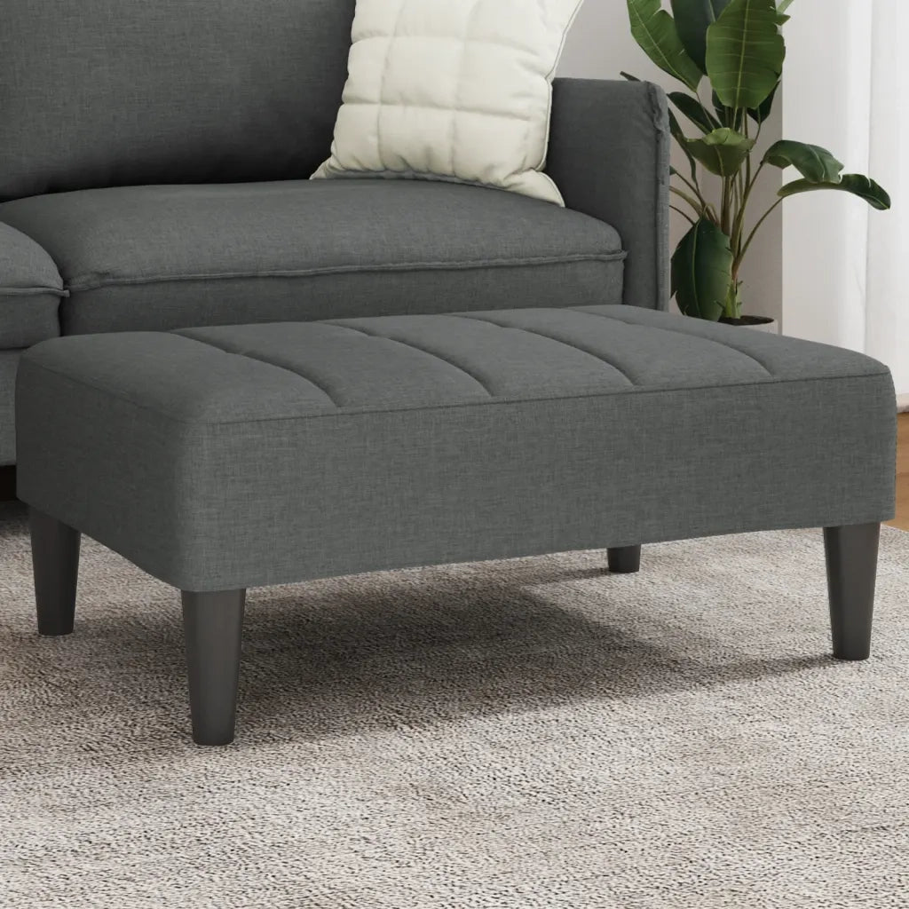 Poggiapiedi Grigio Scuro 77x55x31 cm in Tessuto